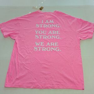 NWT Victoria's Secret PINK  "I Am Strong" Oversized Neon Bubble Pink T-Shirt